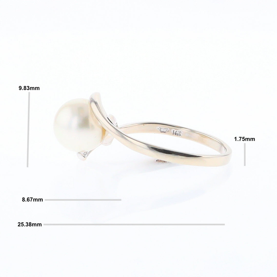 Pearl Solitaire Bypass Ring
