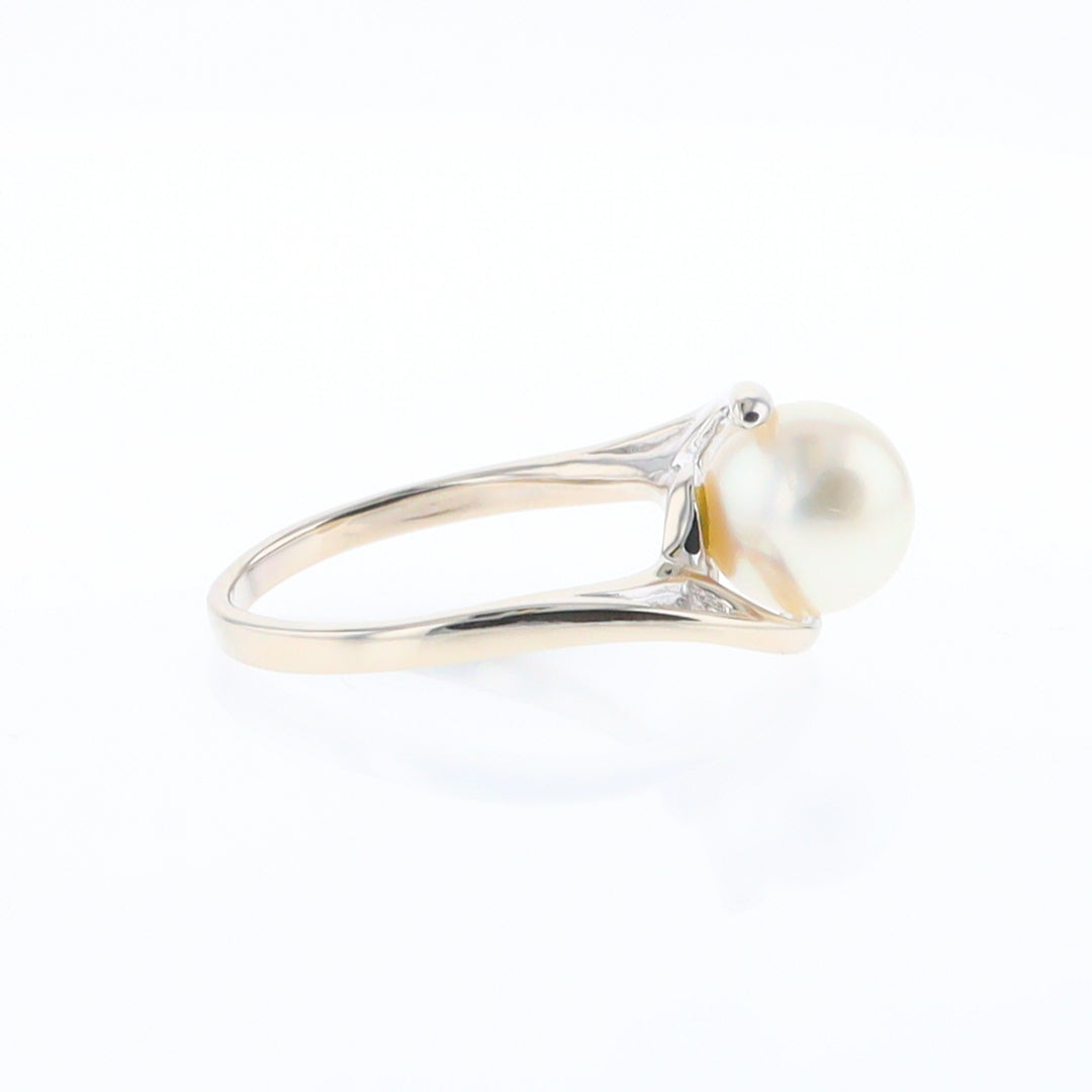 Pearl Solitaire Bypass Ring