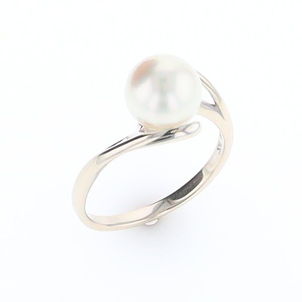 Pearl Solitaire Bypass Ring