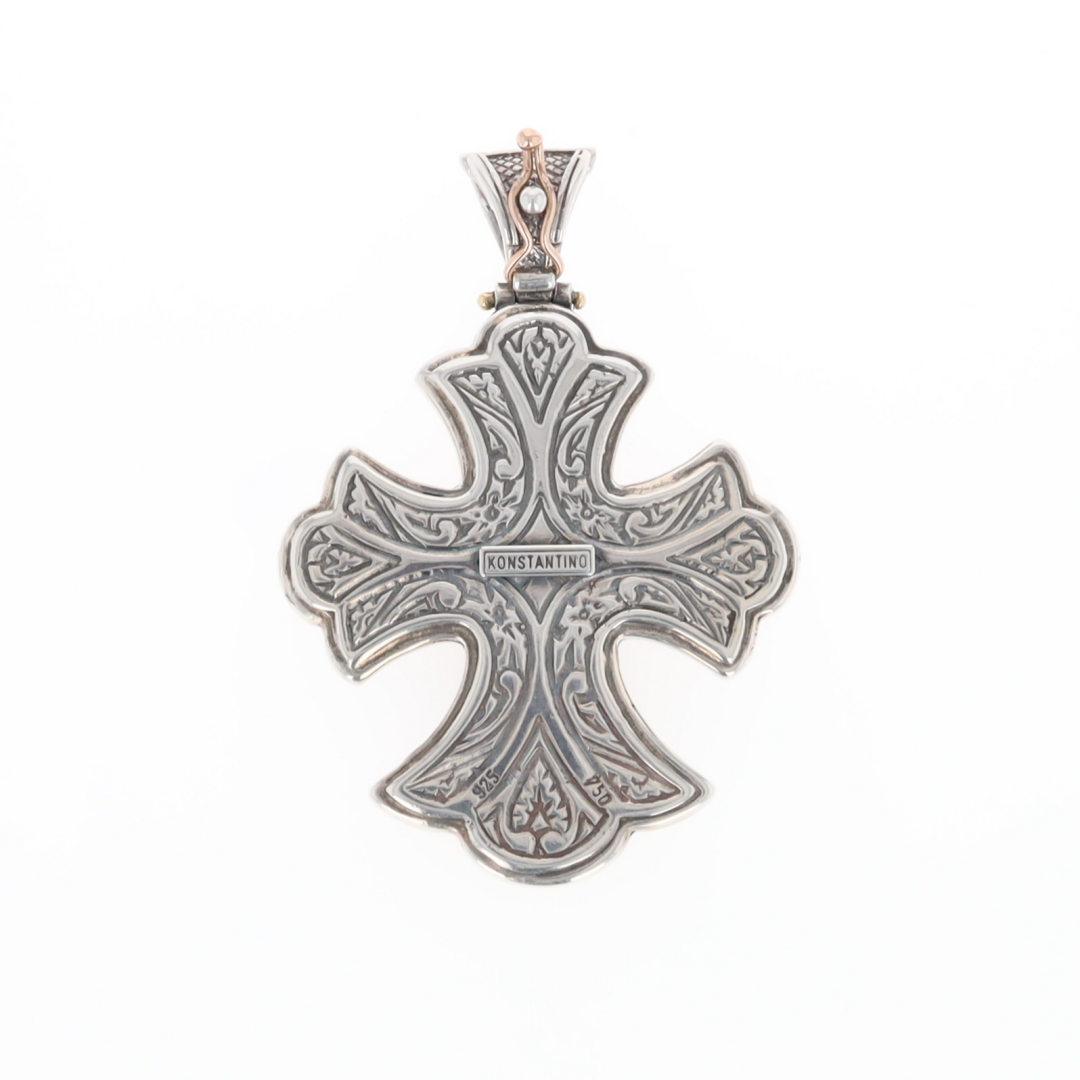 Sterling and 18K Gold Konstantino Cross Pendant