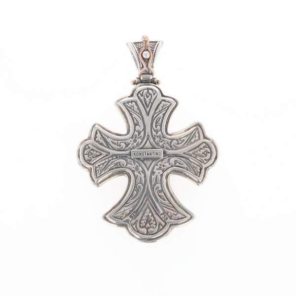 Sterling and 18K Gold Konstantino Cross Pendant