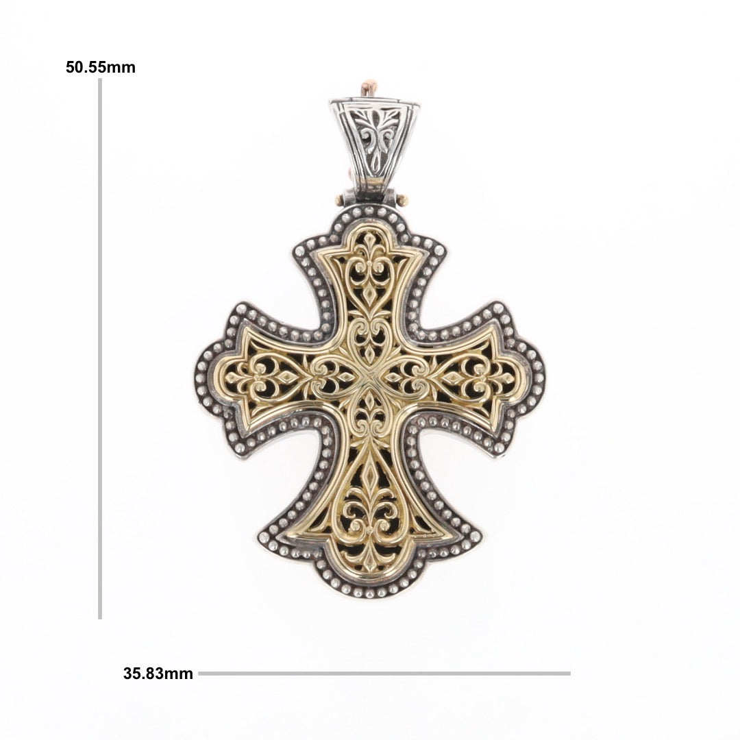 Sterling and 18K Gold Konstantino Cross Pendant