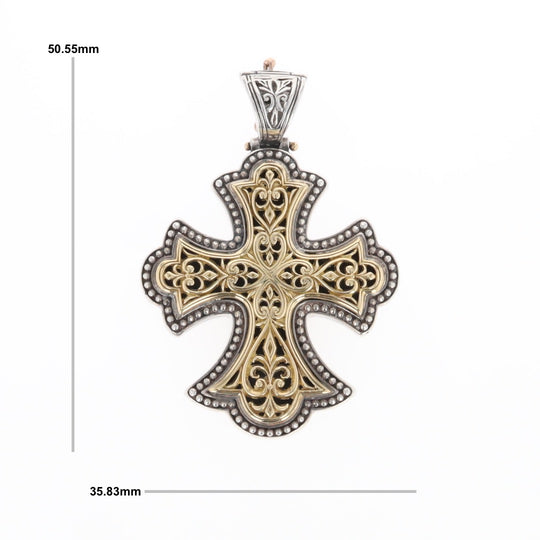 Sterling and 18K Gold Konstantino Cross Pendant