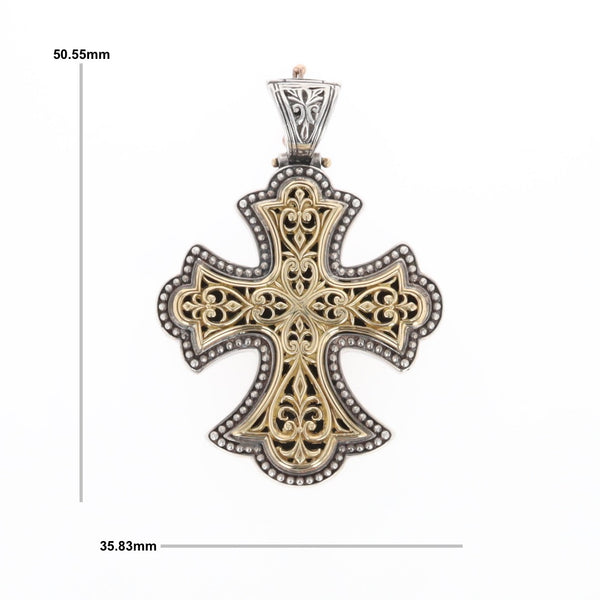 Sterling and 18K Gold Konstantino Cross Pendant