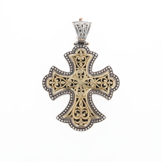 Sterling and 18K Gold Konstantino Cross Pendant