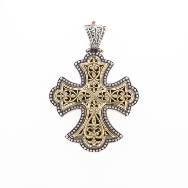 Sterling and 18K Gold Konstantino Cross Pendant