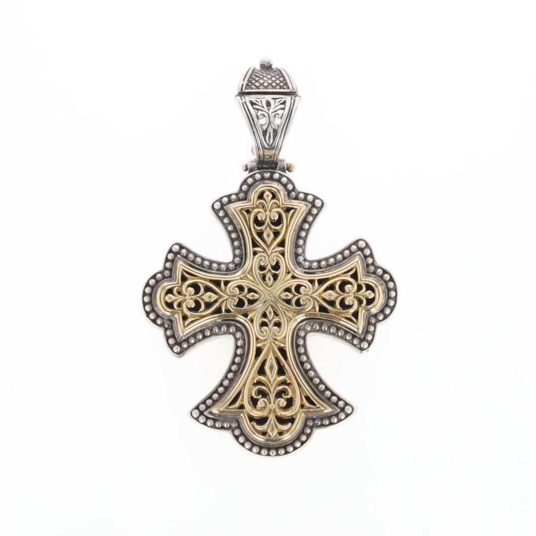 Sterling and 18K Gold Konstantino Cross Pendant