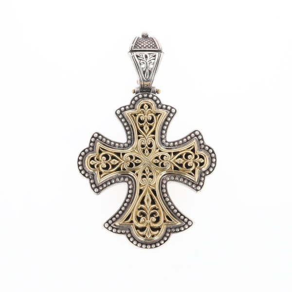 Sterling and 18K Gold Konstantino Cross Pendant