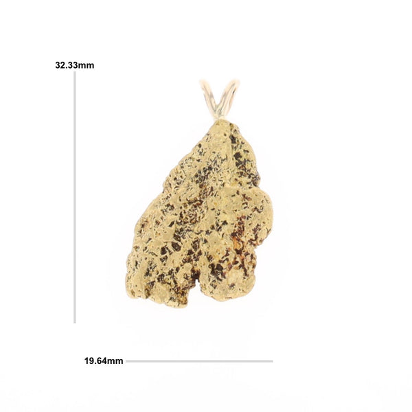 Gold Natural Nugget Flat Pendant