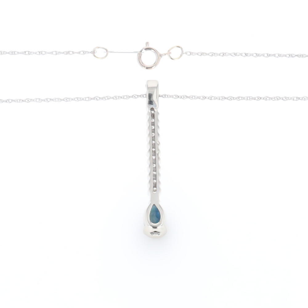 Pear Blue Sapphire Drop Pendant