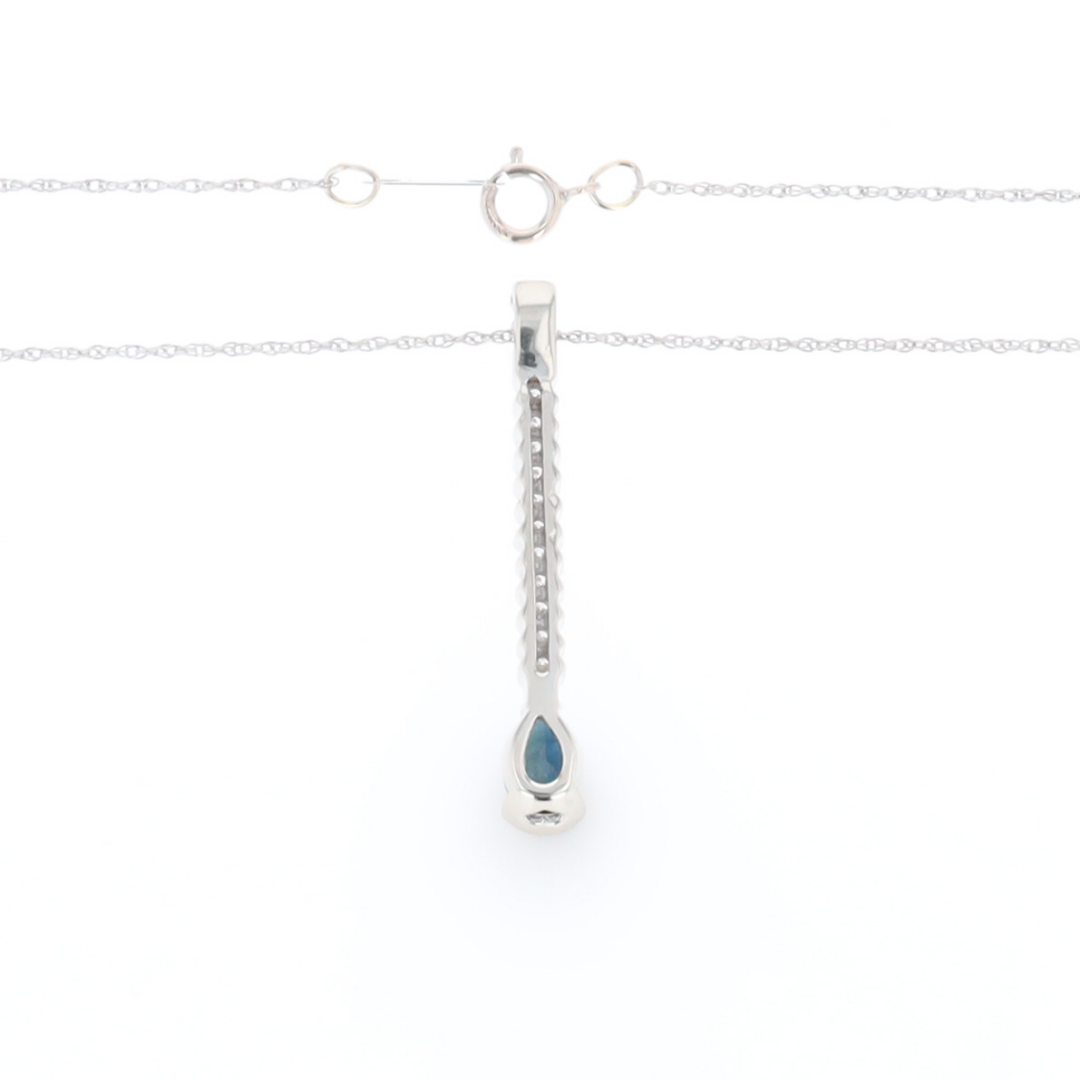 Pear Blue Sapphire Drop Pendant