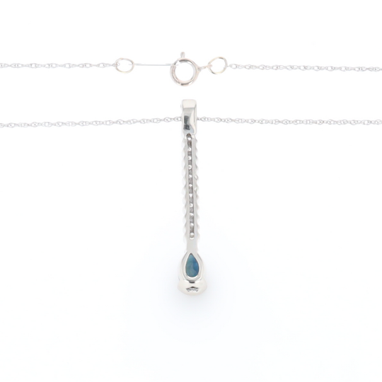 Pear Blue Sapphire Drop Pendant