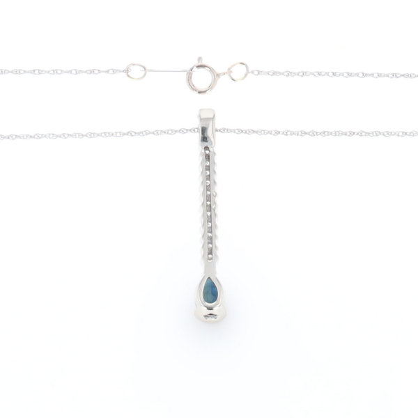 Pear Blue Sapphire Drop Pendant