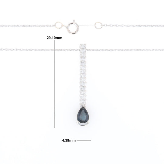 Pear Blue Sapphire Drop Pendant
