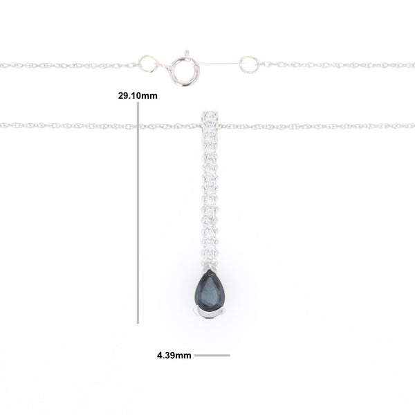 Pear Blue Sapphire Drop Pendant
