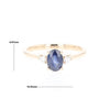 Oval Sapphire Ring With 2 Accent Diamonds