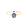 Oval Sapphire Ring With 2 Accent Diamonds