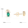 Synthetic Emerald Pear Shaped Earrings with Diamond Accents