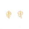 Synthetic Emerald Pear Shaped Earrings with Diamond Accents