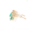 Synthetic Emerald Pear Shaped Earrings with Diamond Accents
