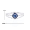 Blue Sapphire Triple Shank Ring With Accent Diamonds