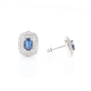 Double Halo Sapphire Earrings