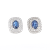 Double Halo Sapphire Earrings