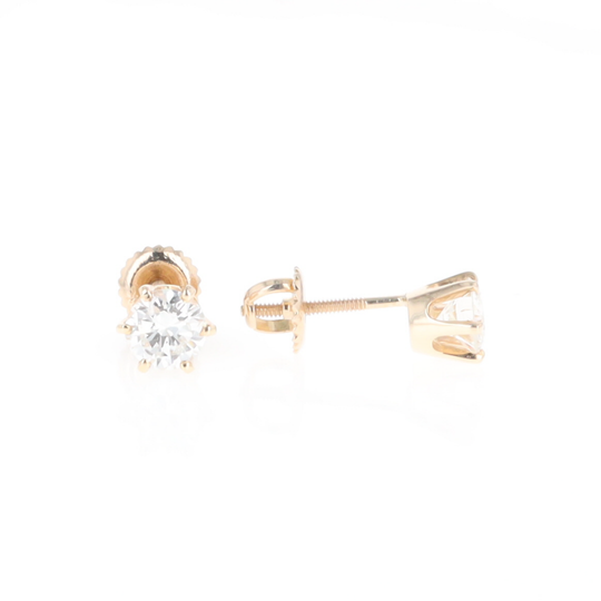 1.1ct 6-Prong Round Diamond Solitaire Studs