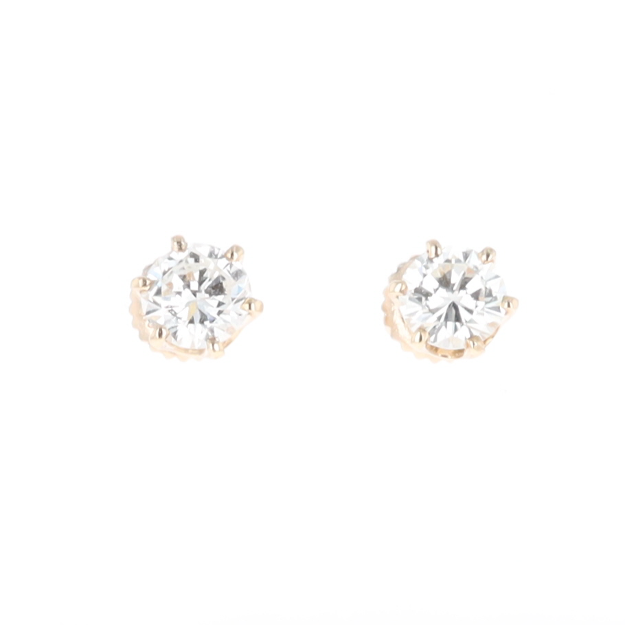 1.1ct 6-Prong Round Diamond Solitaire Studs