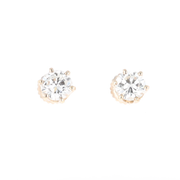 1.1ct 6-Prong Round Diamond Solitaire Studs
