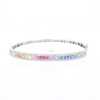 Multi-color Sapphire Cuff Bracelet with Diamond Accents