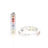 Multi-color Sapphire Hoop Earrings with Diamond Accents