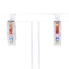 Multi-color Sapphire Hoop Earrings with Diamond Accents