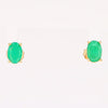 14K 0.88ctw Natural Emerald Basket Mount Oval Earrings