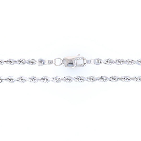 18-Inch White Gold Rope Chain