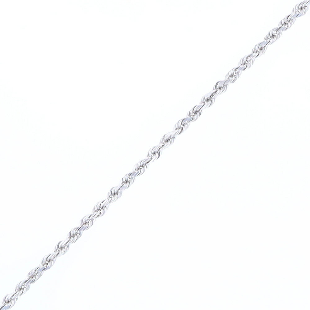 18-Inch White Gold Rope Chain