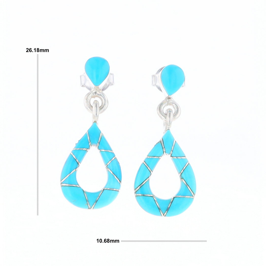 Native American Turquoise Teardrop Earrings