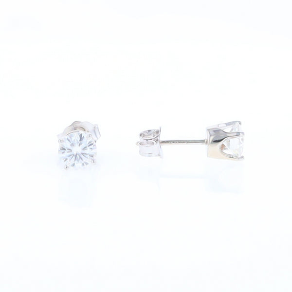 Moissanite Solitaire Stud Earrings