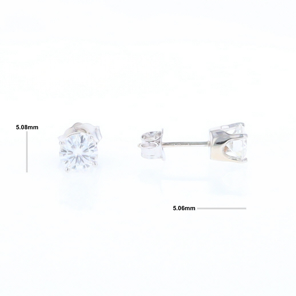 Moissanite Solitaire Stud Earrings