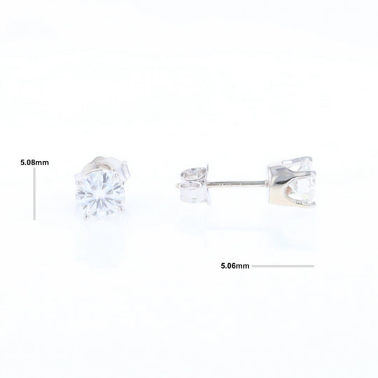 Moissanite Solitaire Stud Earrings