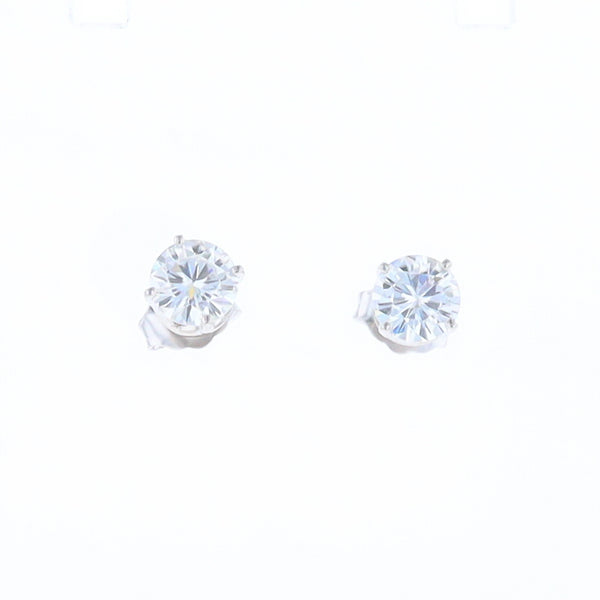 Moissanite Solitaire Stud Earrings