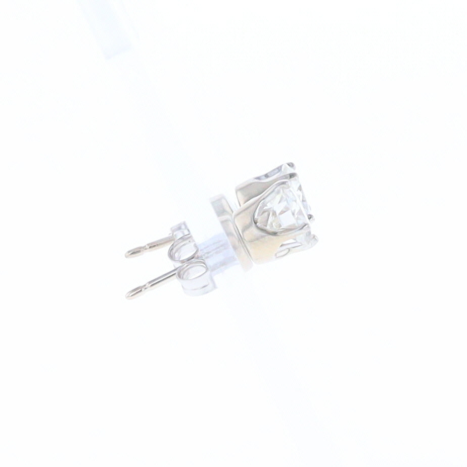 Moissanite Solitaire Stud Earrings