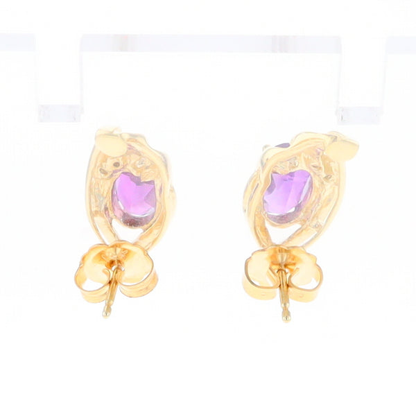 Amethyst and Diamond Pear Shaped Earrings