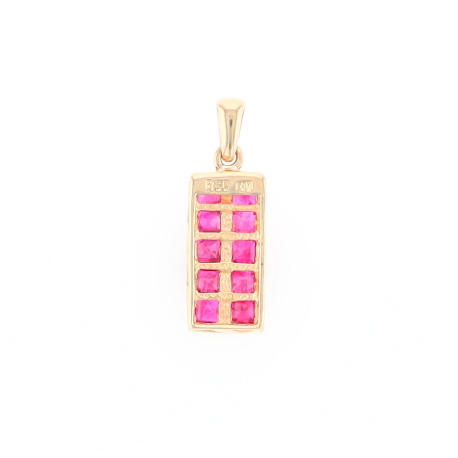 Double Row Ruby Pendant