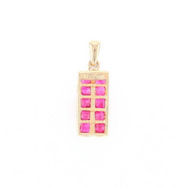 Double Row Ruby Pendant