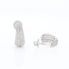 Diamond Half Hoop Stud Earrings