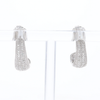 Diamond Half Hoop Stud Earrings