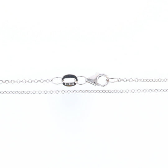14K White Gold Adjustable Cable Link Chain 16"-18"