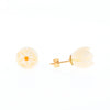 Carved Ivory Flower Stud Earrings