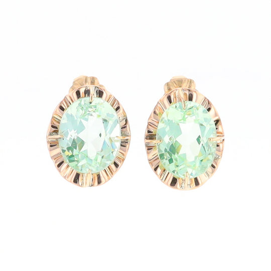 Vintage Green Glass Earrings